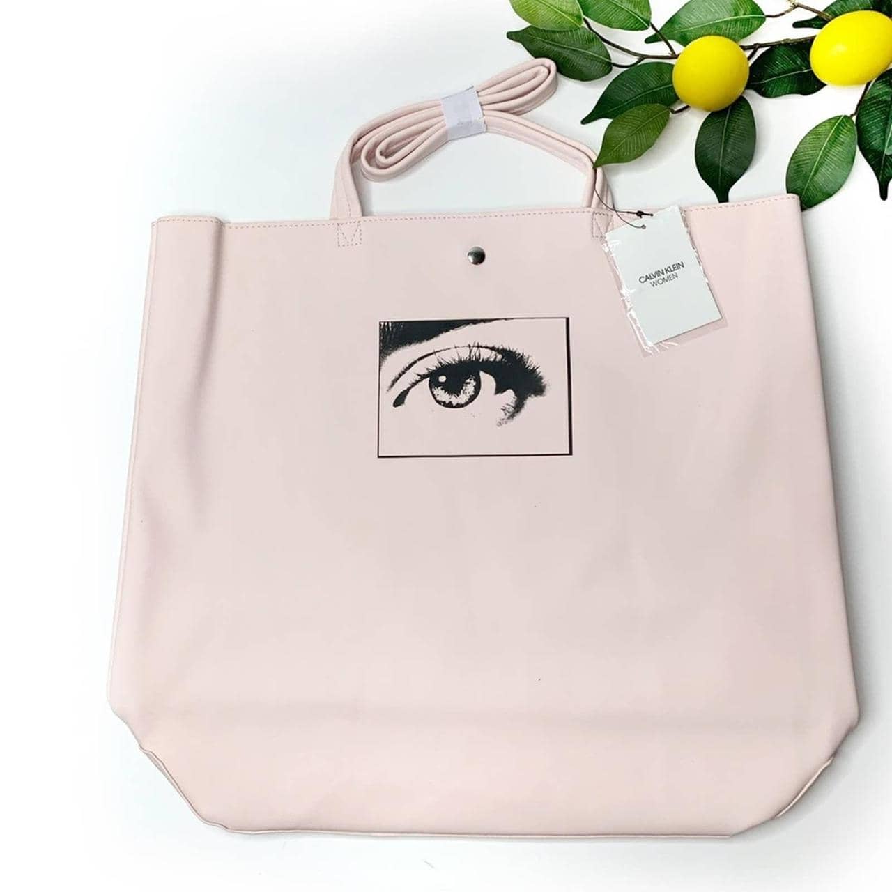 Calvin Klein Women White Eye Design Tote Bag