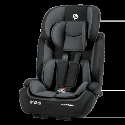 Karrige për makinë PopyPapa BFL105, ISOFIX, 9–36 kg, e hirtë/zezë