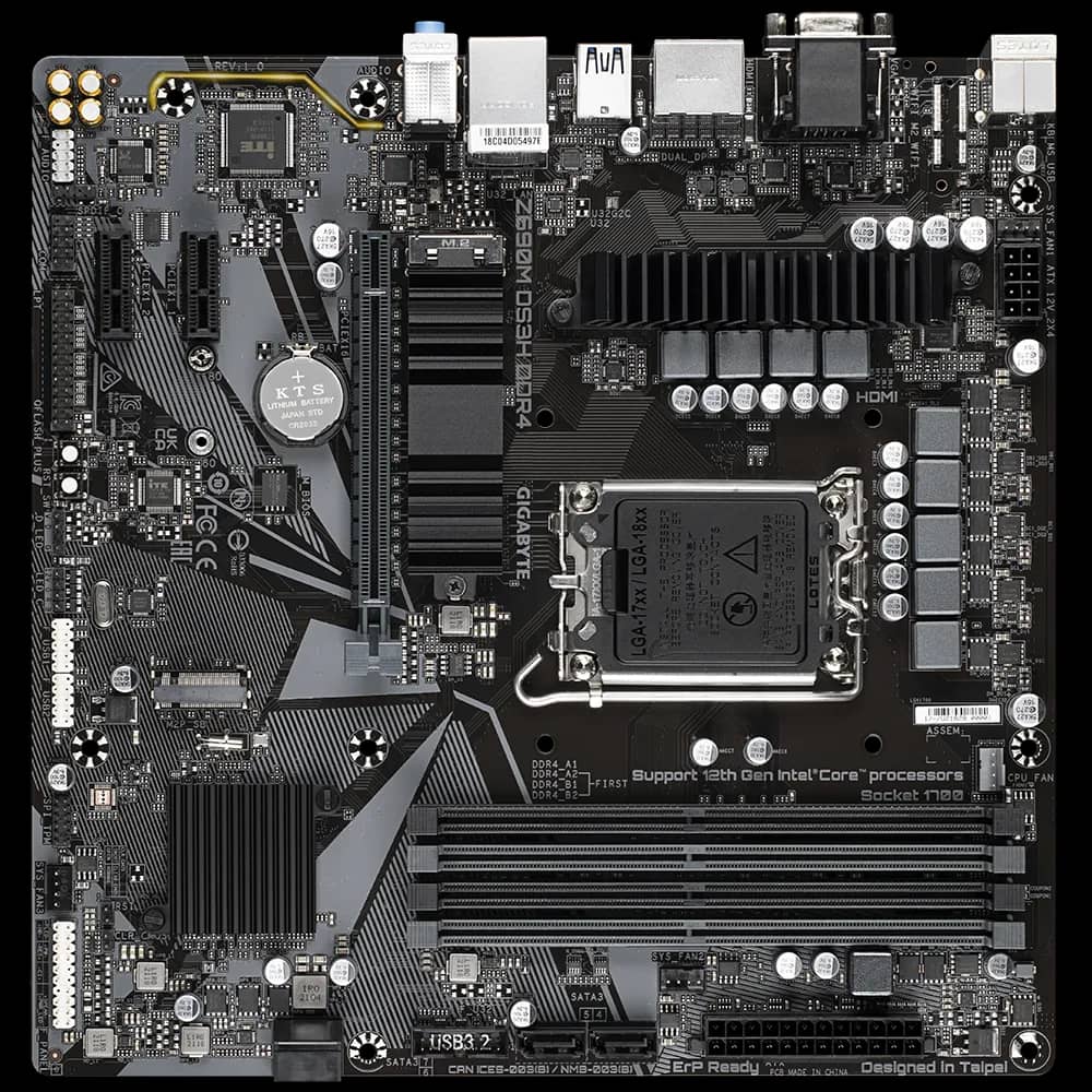 Pllakë Amë GIGABYTE Z690M DS3H DDR4 – mATX, DDR4, PCIe 4.0, 2× M.2, 2.5G LAN