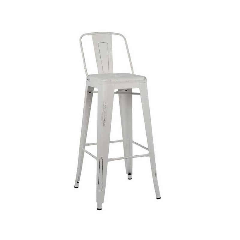 STOL BARI METALIK MELITA ME PËRKRAHJË HM8643.21 – E BARDHË MAT 43x43x100 cm