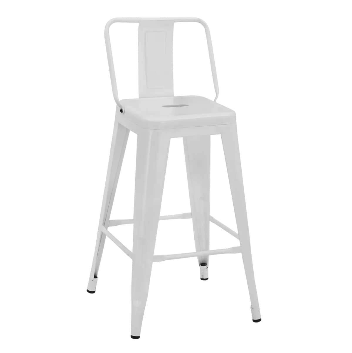 Stol bari me lartësi mesatare MELITA-PRO HM8574.41 metal në të bardhë mat 43x43x88H cm