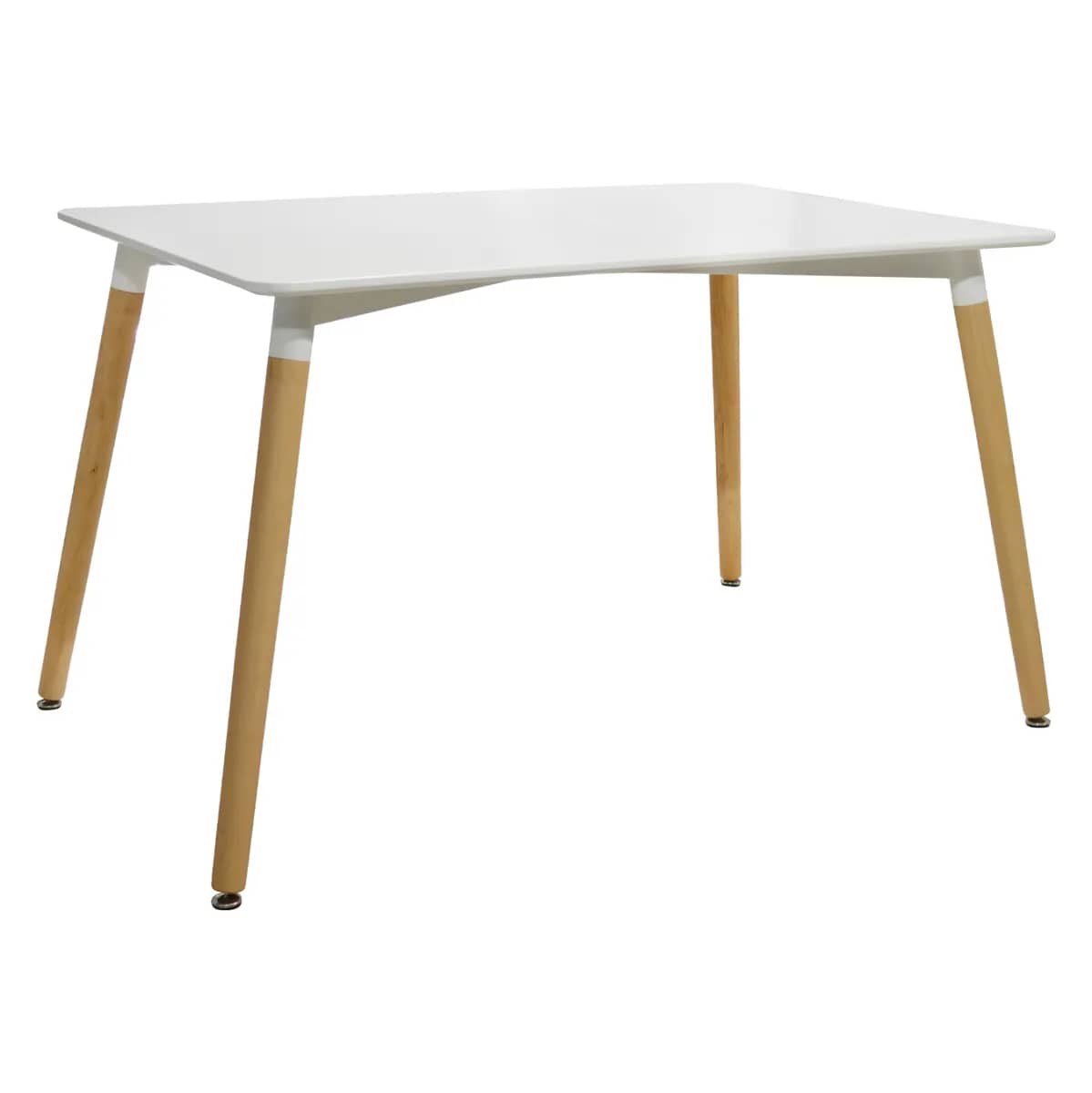 TAVOLINË KUZHINE HM008.01 MINIMAL – MDF E BARDHË, KËMBË DRURI BEECH