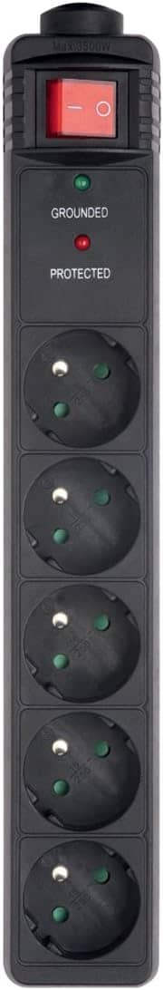 GEMBIRD Surge protector, 5 sockets, 4.5 m, black | SPG5-C-15