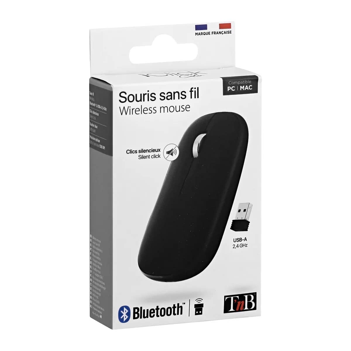 T'nB MWCOLORBK | Black dual connect mouse