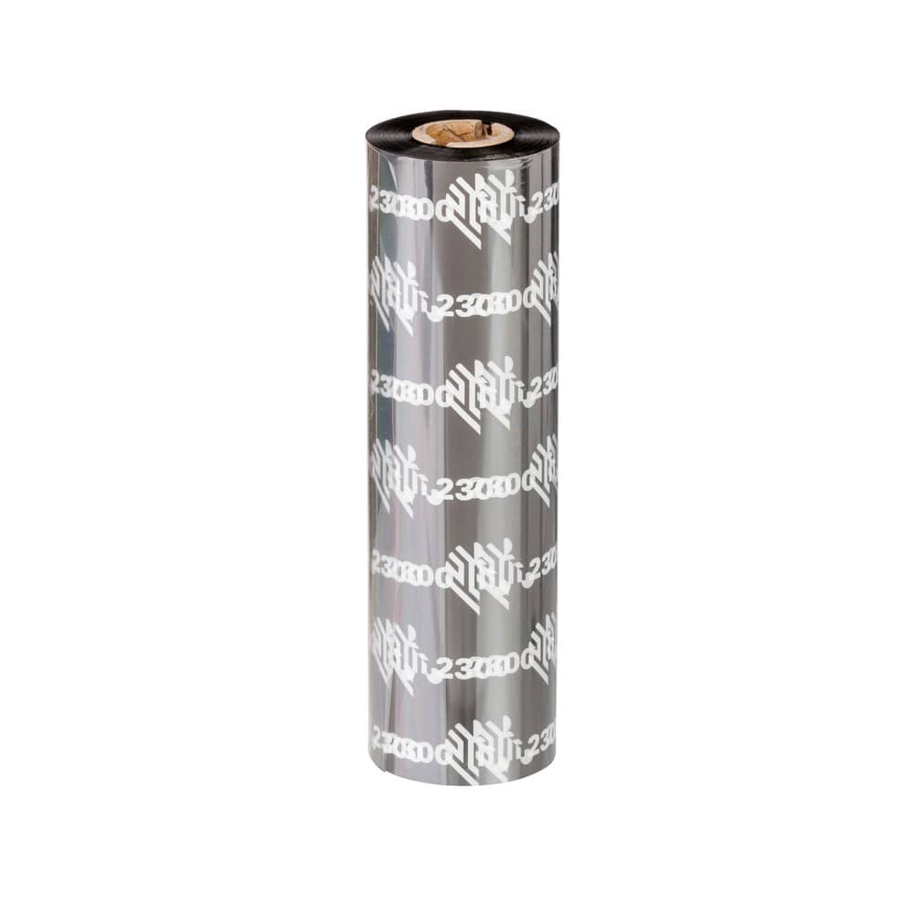 ZEBRA 02300GS11007 | Wax Ribbon, 110mmx74m, 2300; Standard, 12mm core, 12/box