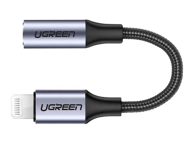 UGREEN LIGHTNING M/F ROUND CABLE ALUMINUM SHELL WITH BRAIDED 10CM (BLACK)