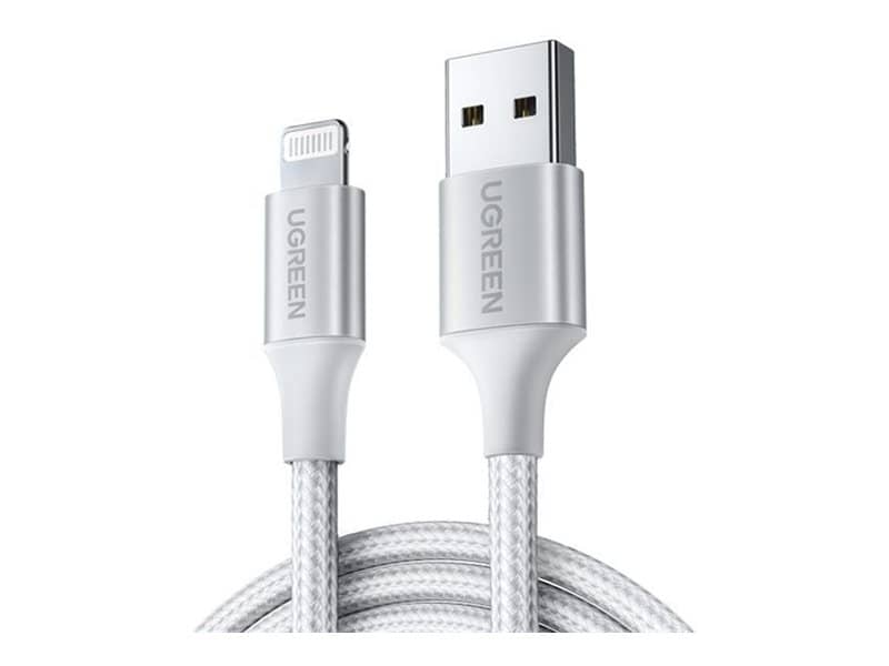 Promo Shtator UGREEN ALU CASE BRAIDED LIGHTNING CABLE 1M (SILVER)