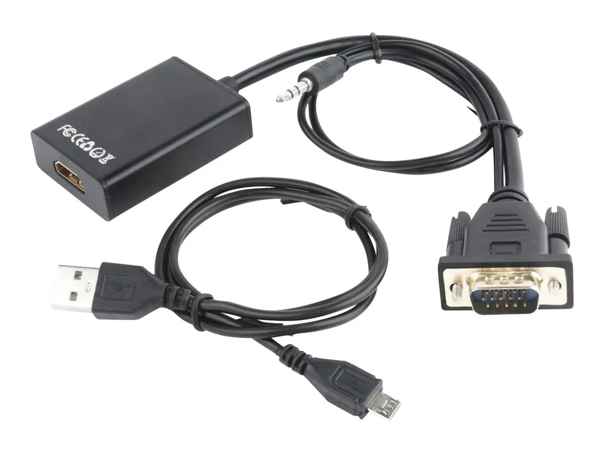 GEMBIRD VGA to HDMI adapter cable, 0.15 m, black | A-VGA-HDMI-01