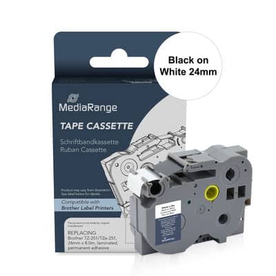 MEDIARANGE MRBTZ251 | Label tape cartridge, replacing brother tze251/tze-251, 24mm, 8m