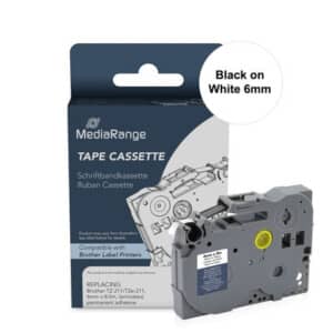 MEDIARANGE MRBTZ211 | Label tape cartridge, replacing brother tze211/tze-211, 6mm, 8m