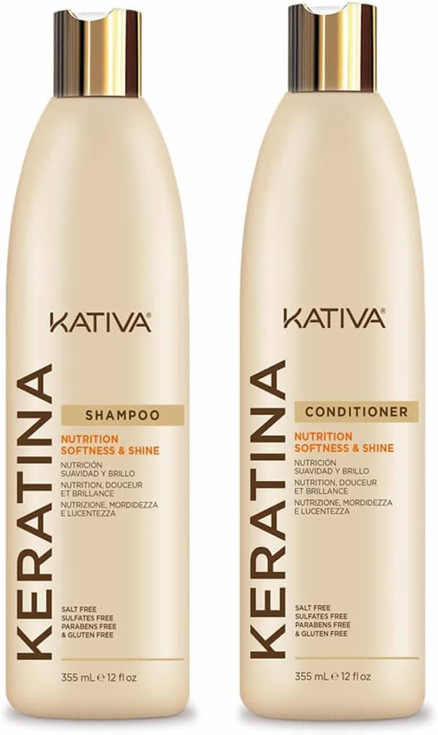 KATIVA Kit Keratina Shampoo 355ml + Acondicionador 355ml