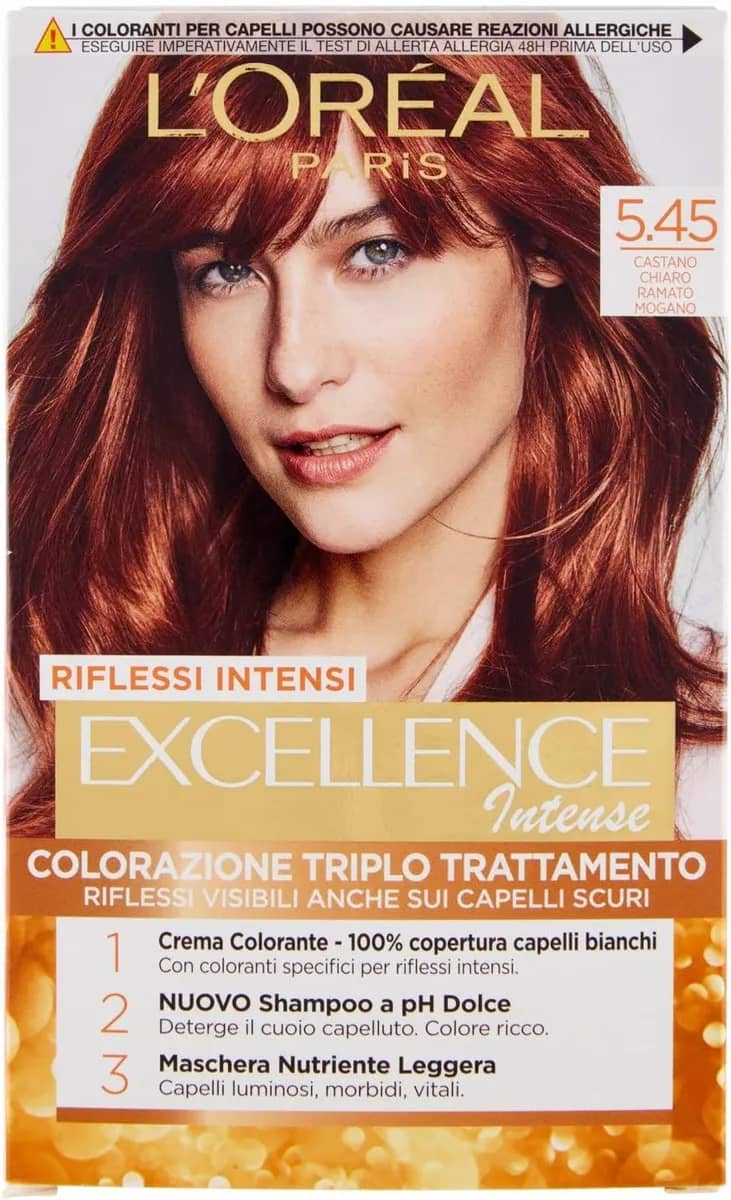 L'Oréal Paris Hair Dye Excellence Intense Light Brown Copper Mahogany 5.45