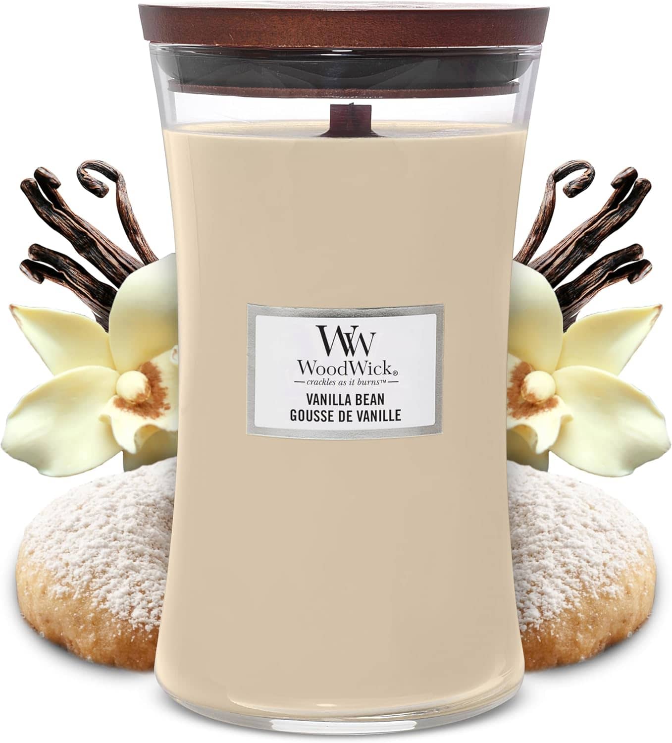 WoodWick Large Hourglass Candles Scented Candle Vanilla Bean 610 g
