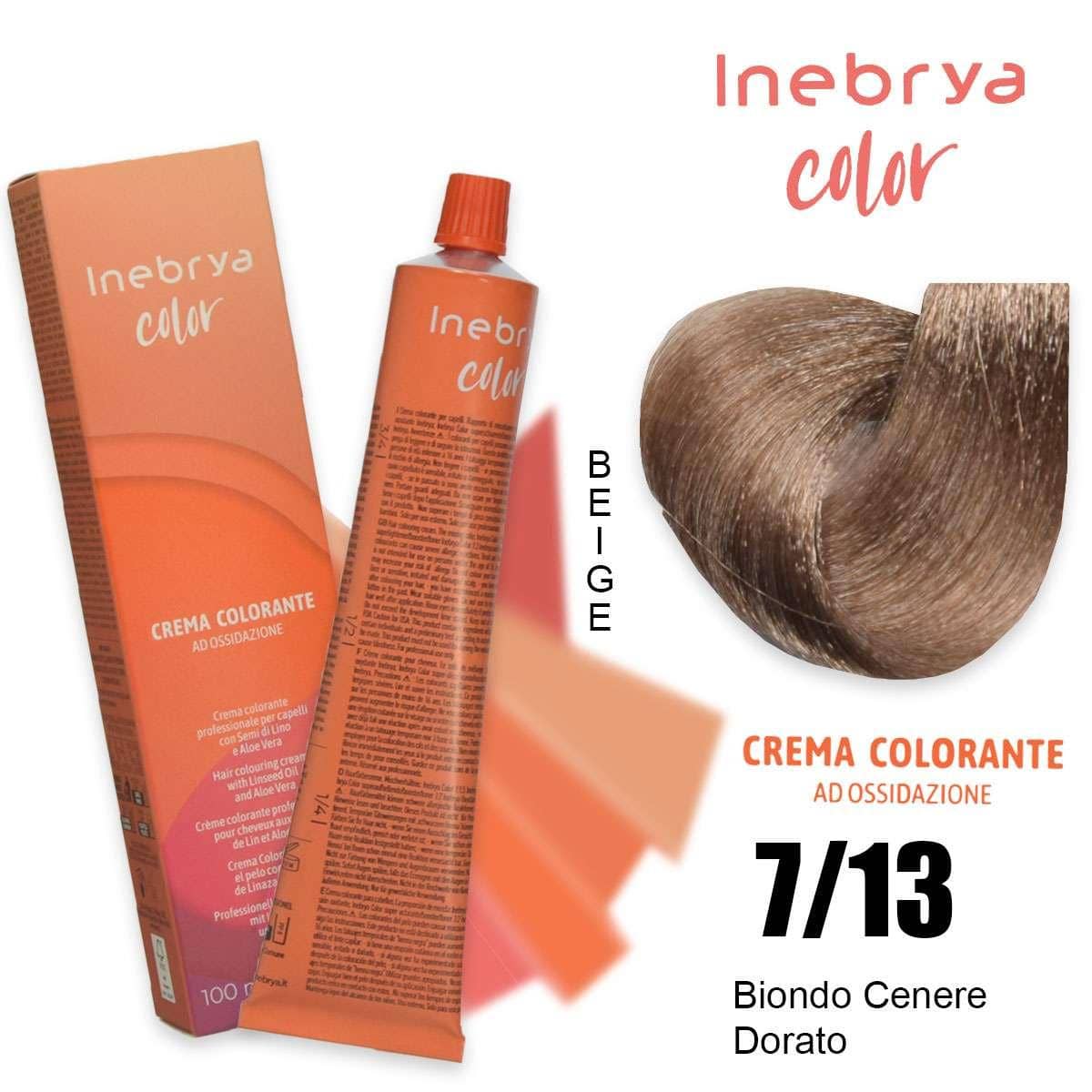 Ngjyrë për flokë Inebrya 7/13, hirtë e artë, 100 ml