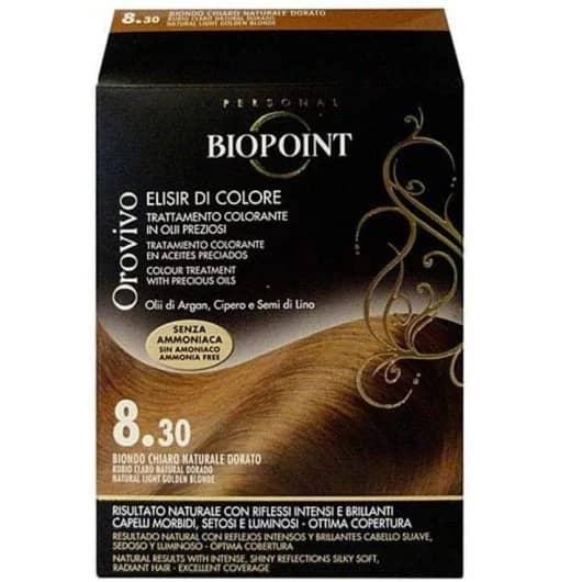 Ngjyrë për flokë Biopoint Orovivo, 8.30, bionde e artë, 100 ml