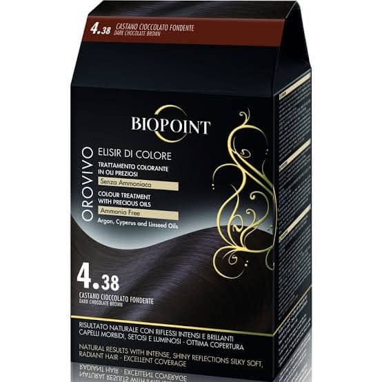 Ngjyrë për flokë Biopoint Orovivo, 4.38, çokollatë e errët, 100 ml