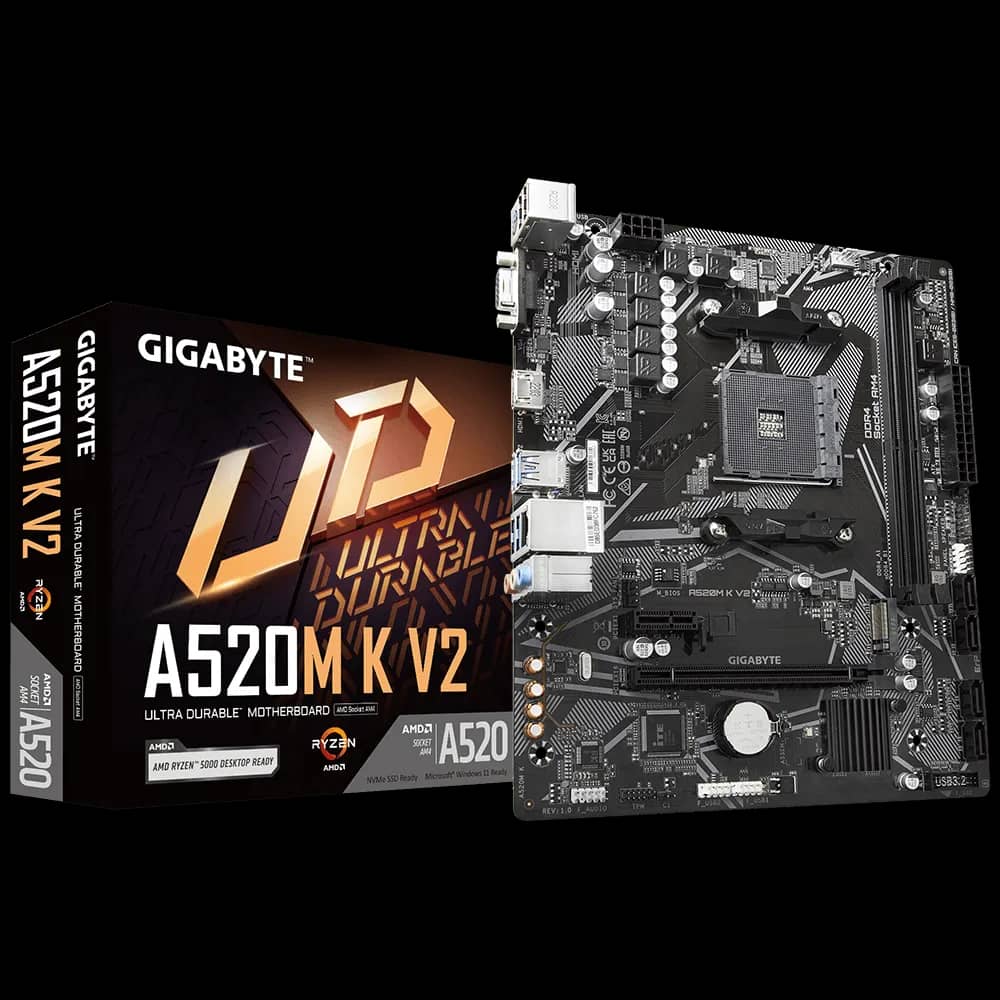 Pllakë Amë Gigabyte A520M K V2 – AMD AM4, DDR4, M.2 NVMe
