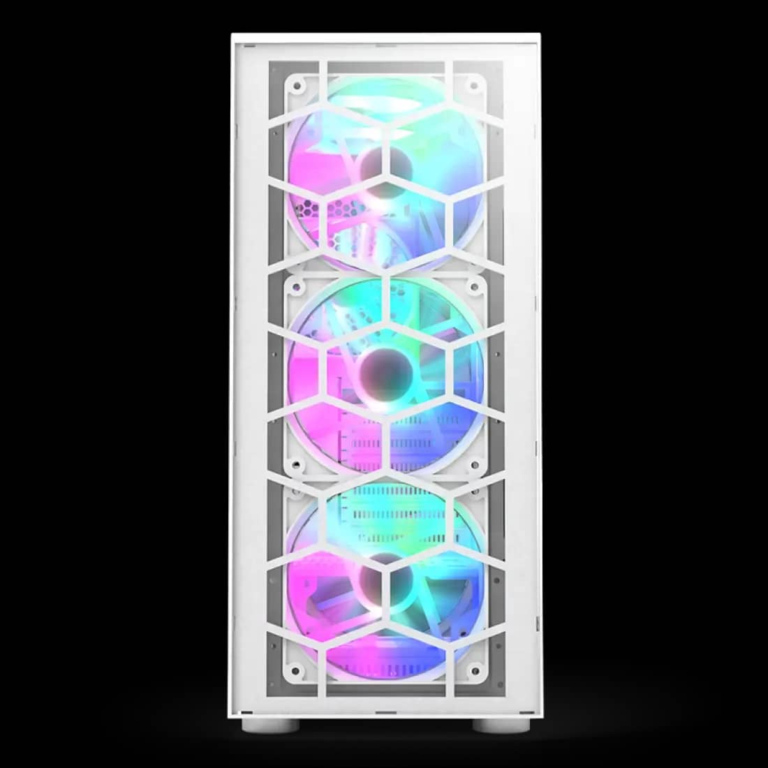 Kase PC Montech X3 Glass – Mid-Tower, 6 Fan RGB, Panel Xhami i Temperuar – white