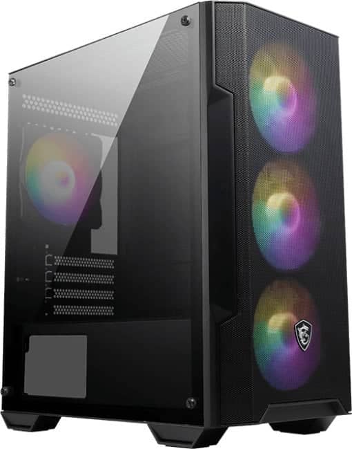 MSI MAG FORGE M100A, Micro ATX Tower, 4x Auto-RGB Fan, USB 3.2, GPU 300mm, Black
