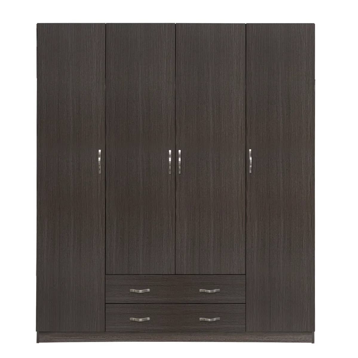 Garderobë me 4 dyer dhe 2 sirtarë 200x55,5x180H HM353.01 Zebrano