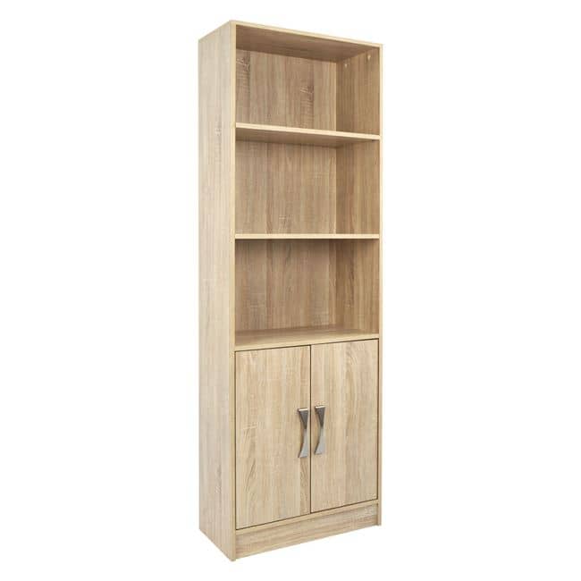 RAFT LIBRASH ENSLEY HM2027.03 MELAMINË SONOMA ME DOREZË METALIKE 60×30×180