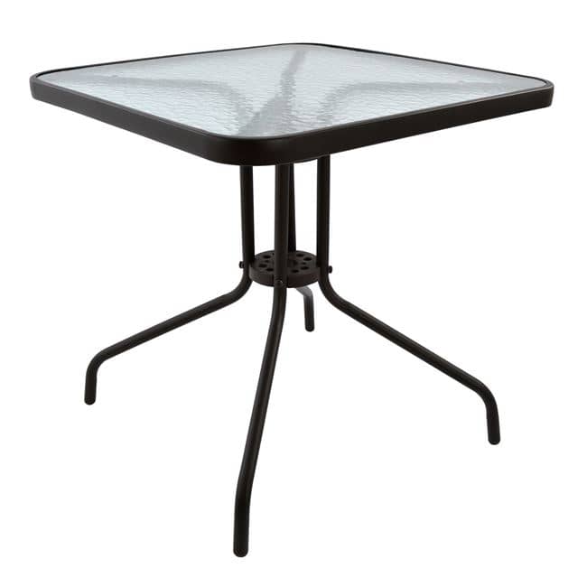 TAVOLINË PËR JASHTË KATROR FIGO HM5036.02 METAL-KAFE ME SIPËRFAQE XHAMI 70x70x72H cm
