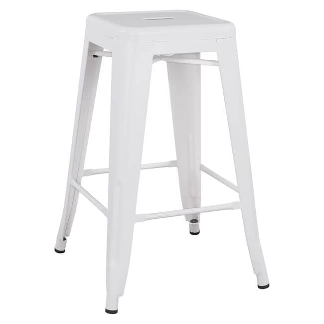 Karrige Bar Mesatare Metalike HM8573.21 Melita në të Bardhë Mat 43x43x67 cm