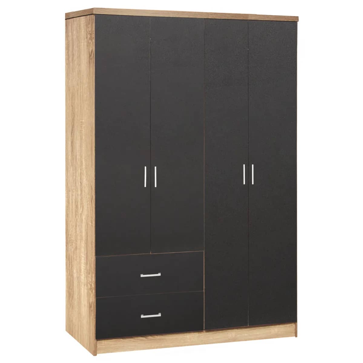 Dollap me 4 Dyer dhe 2 Sirtarë HM339.04 Sonama-Gri 120x42x181 cm