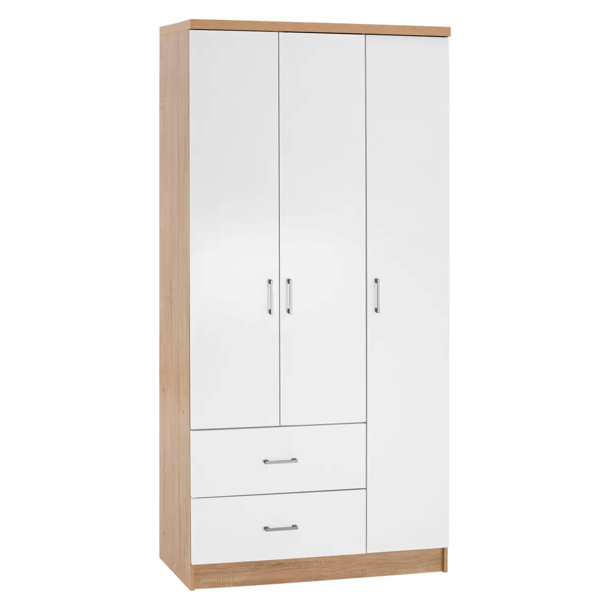 Dollap me 3 Dyer dhe 2 Sirtarë HM340.06, Sonama-Bardhë 89x42,5x181 cm
