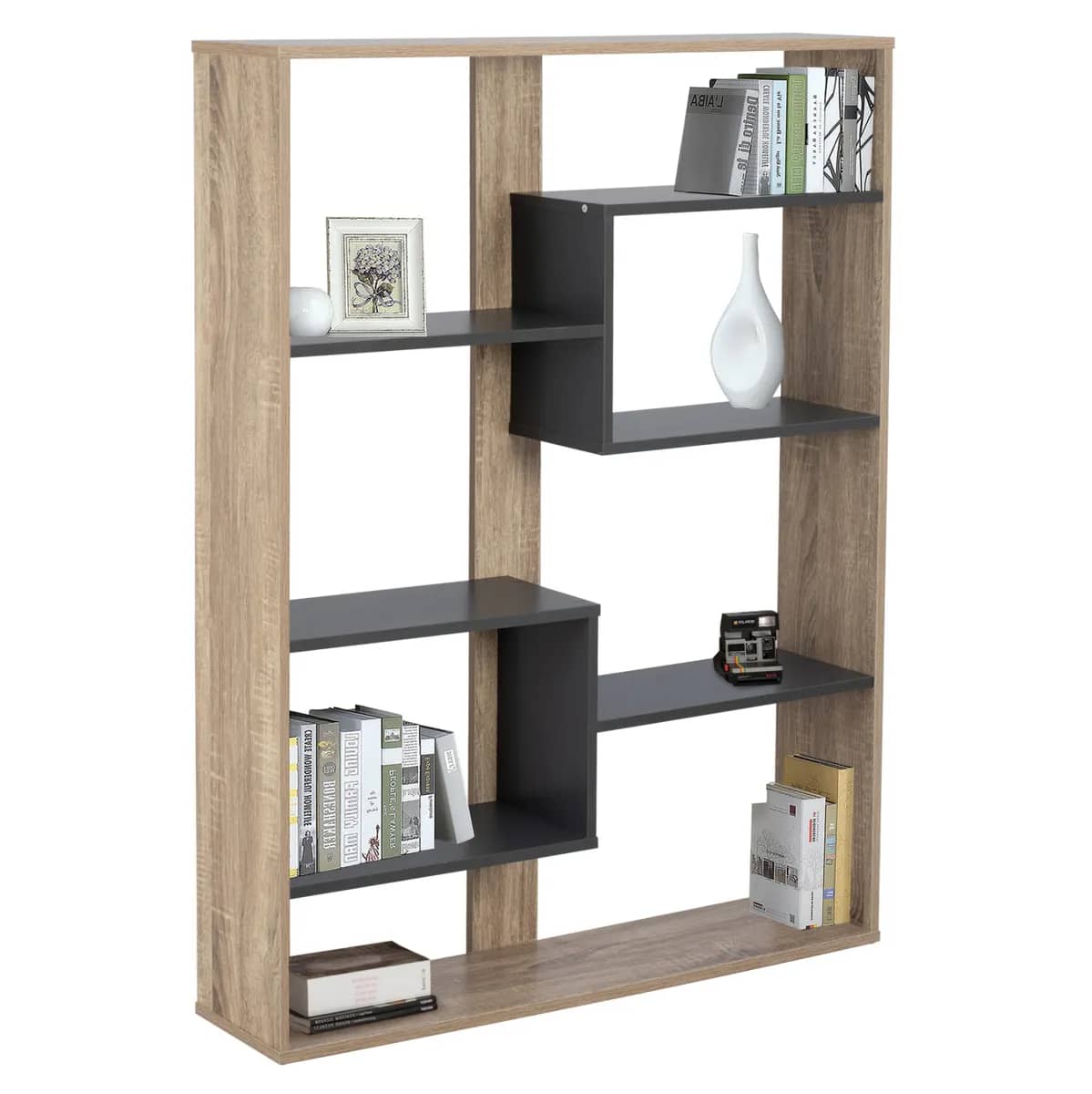 Librari MARCELINE HM8772.02 100x21x124,5 cm – Ngjyrë GRI