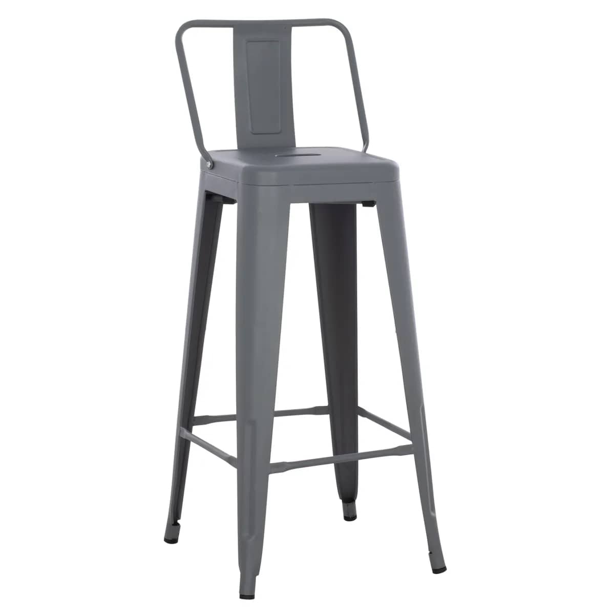 KARRIGE BAR METALIKE MELITA ME MBËSHTETËSE SHPINE GRI HM8643.10 43x43x100 cm