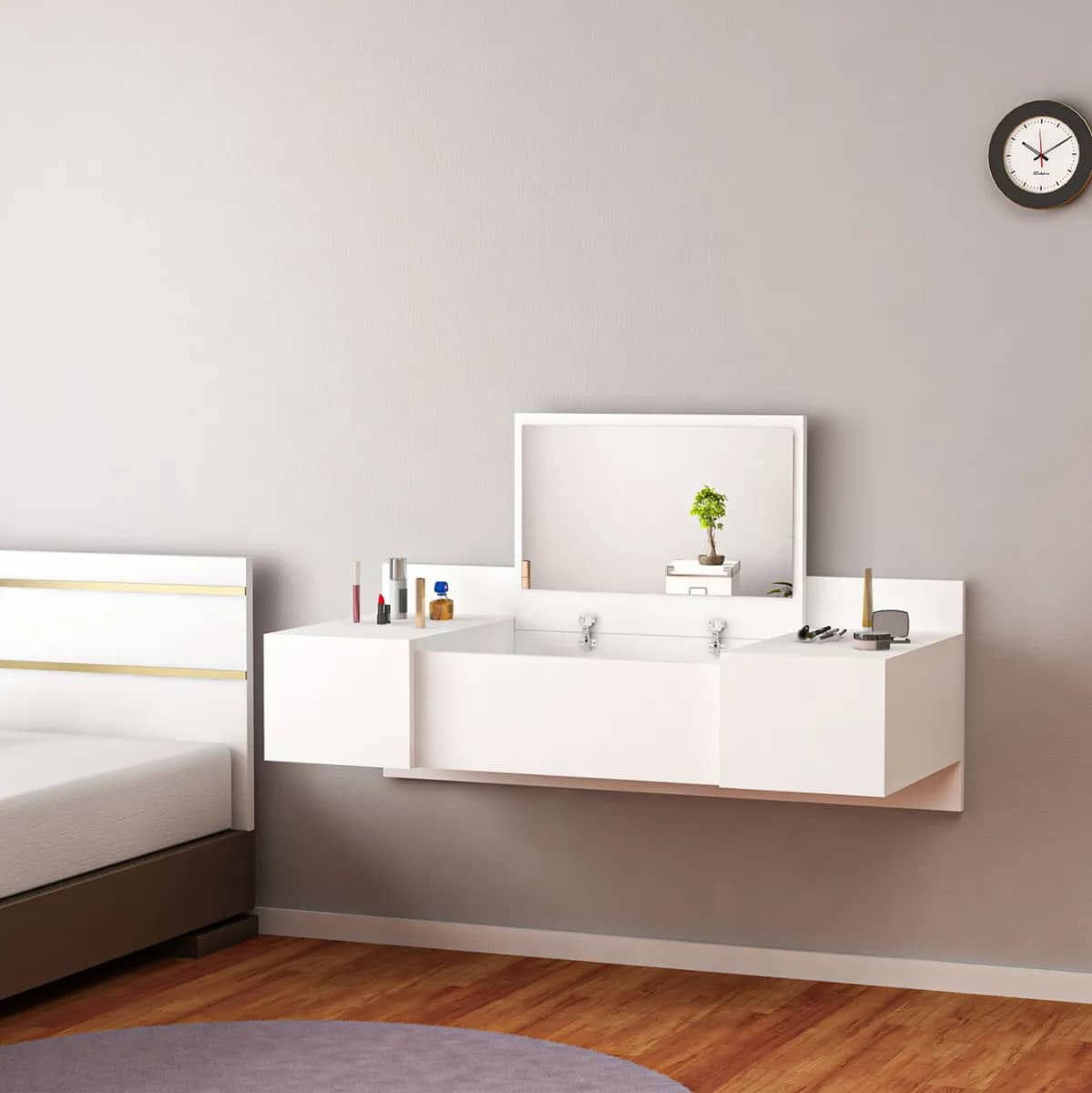 TAVOLINË KRYESORE MURI LINDE HM8960.11 – MELAMINË NË NGJYRË BARDHË, 100x39x33H cm