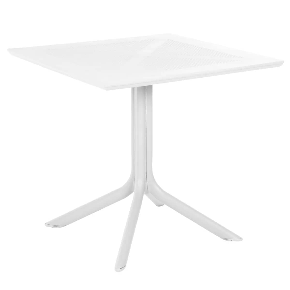 TAVOLINË KATRORRE PËR JASHTË LUNAR HM5930.11 – POLIPROPILEN I BARDHË 80x80x74H cm