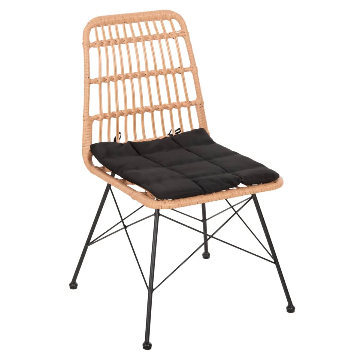 Karrige Outdoor ALLEGRA HM5451.11 – Metal & Jastëk i Zi me Rattan Bezh