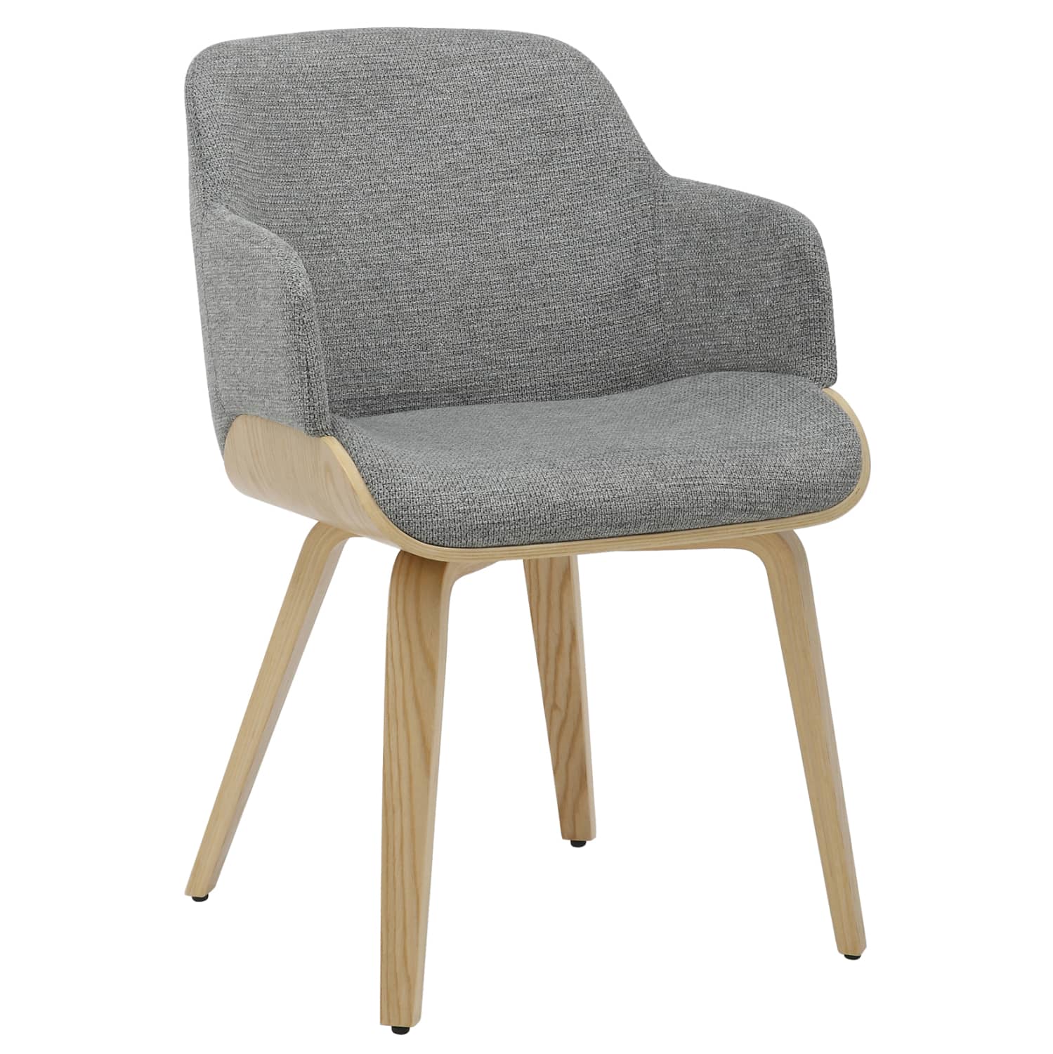 Karrige ngrënieje PRIETO HM9989.01 kornizë PLYWOOD në drurin OAK – mbulesë GRIS 54,5×44×89,5H cm