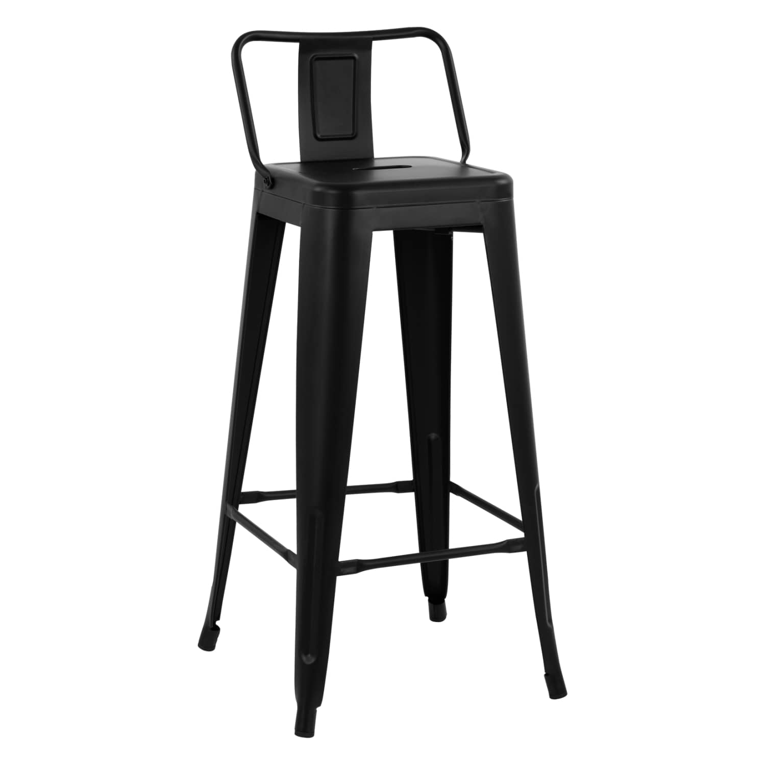 TABURETË BAR ME REPOSHEK MELITA-PRO HM8643.42 METAL NË NGJYRË MATE E ZEZË 42x42x100H cm