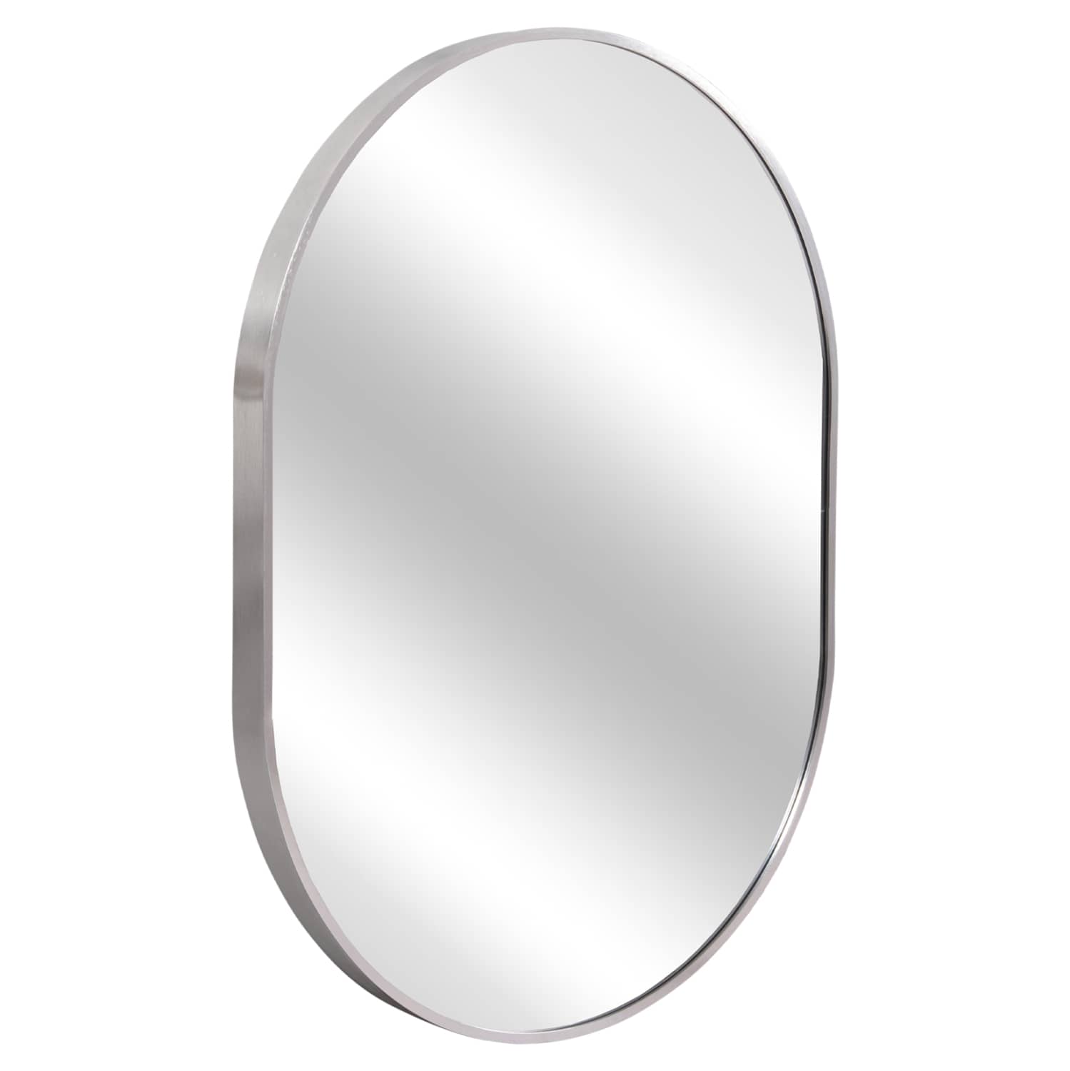 PASQYRË MURI SERIES ARCHER HM4500.40 OVAL ME KORNIZË ALUMINI NË NGJYRË ARGJEND 59x79H cm
