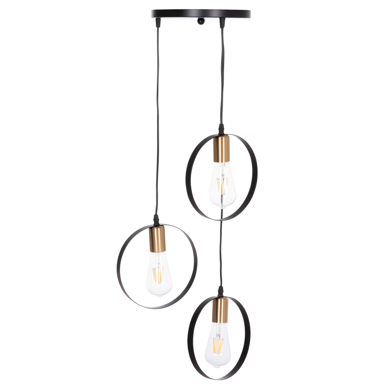 LAMPA TAVANI KRENT HM7426.11 – 3 DRITARE, NGJYRË E ZEZË – E ARTË