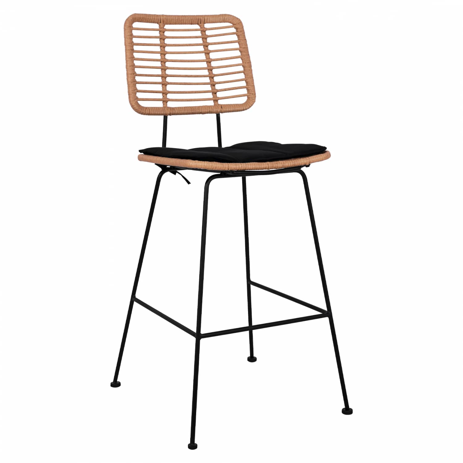 Tabure Metalik me Jastëk Allegra HM5455 – Wicker Bezh 46,5x55x117,5 cm