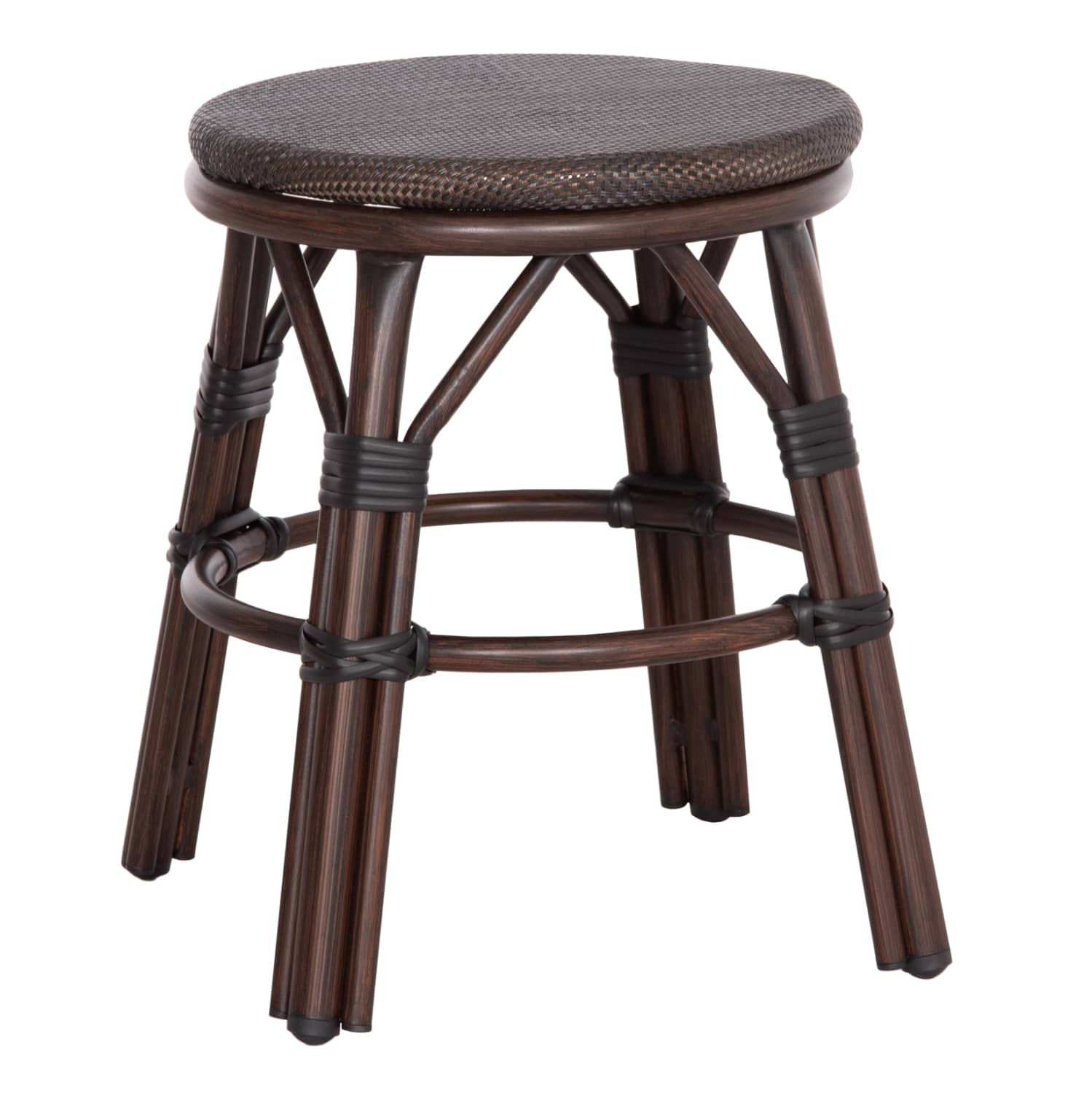 Stol Rrethor Alumini CHINO HM6285.01, Pamje Bambo KAFE me Tekstilene KAFE