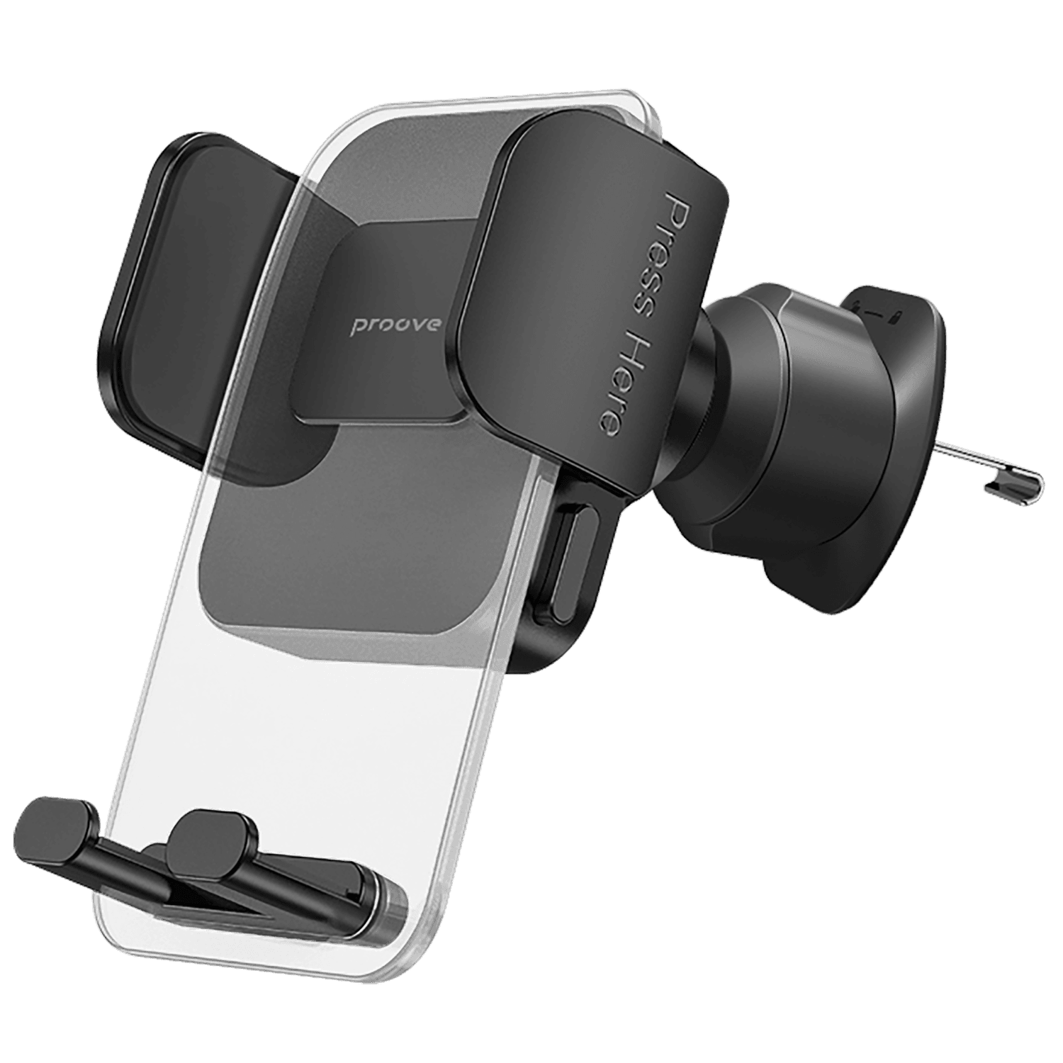 Mbajtëse telefoni për veturë Proove Crystal Clamp Plus, për ventilim, kapëse mekanike, e zezë