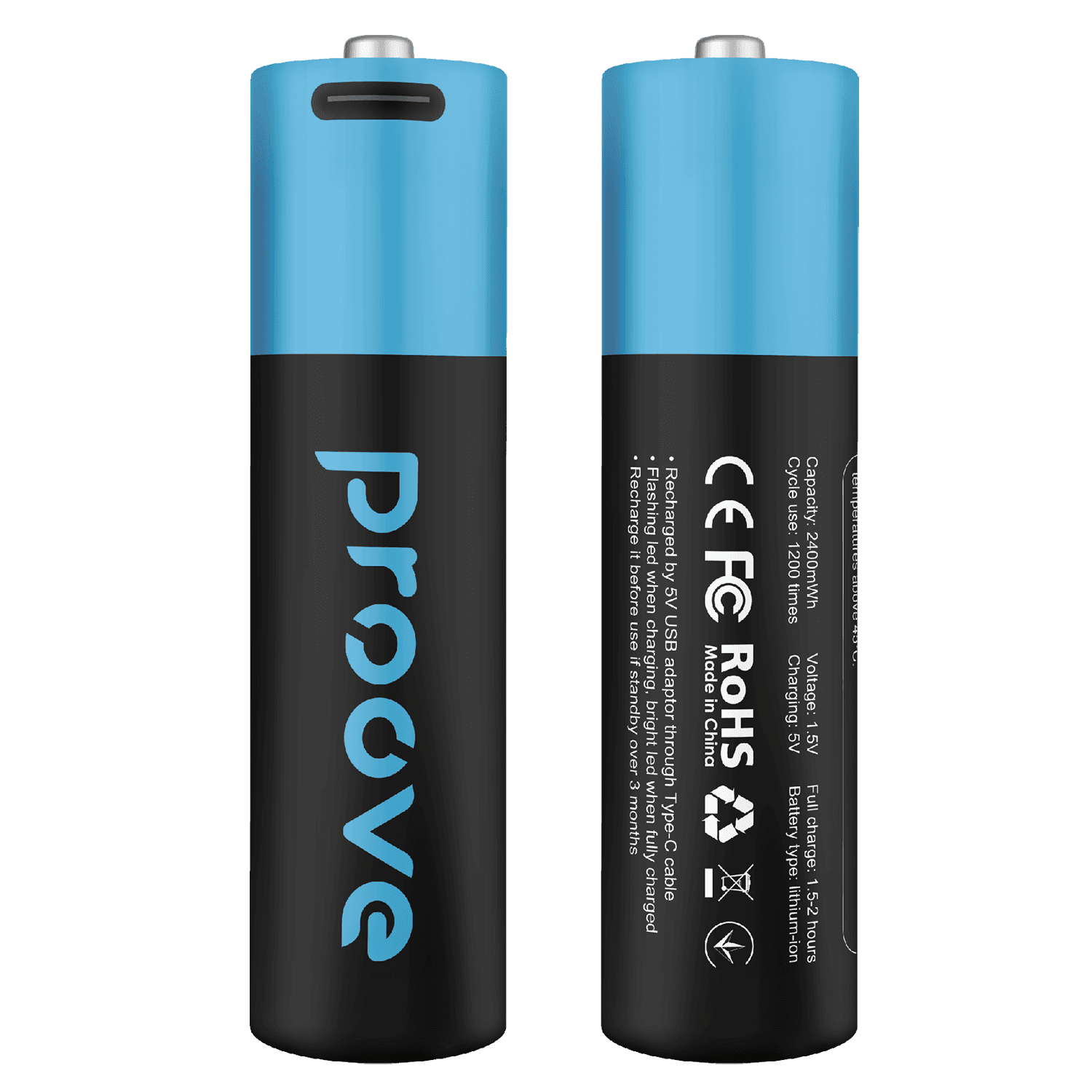 Bateri të rikarikueshme Proove Compact Energy AA 1.5V, 2400mWh 2 copë