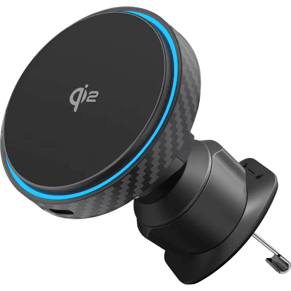 Mbajtëse magnetike për telefon me karikim wireless Proove Graphite Circle Qi2, 15W, për ventilim makine, e zezë