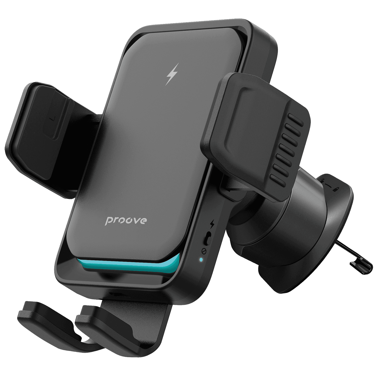 Mbajtëse veture me karikim wireless Proove Sonic Pro, Qi, 15W, për ventilim, e zezë