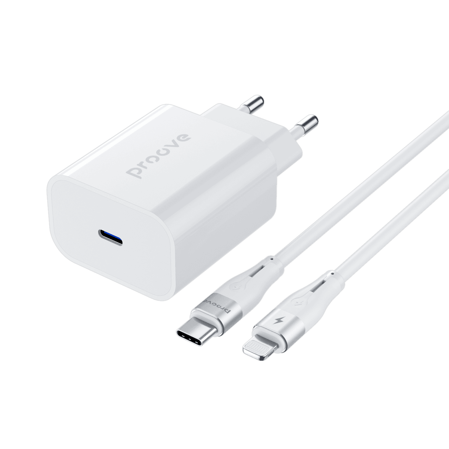 Karikues muri Proove Rapid, 20W, Type-C, me kabllo Type-C në Lightning, e bardhë