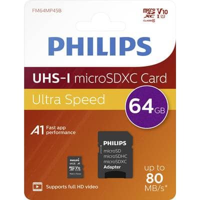 Philips MicroSDXC Card 64GB Class 10 incl. Adapter