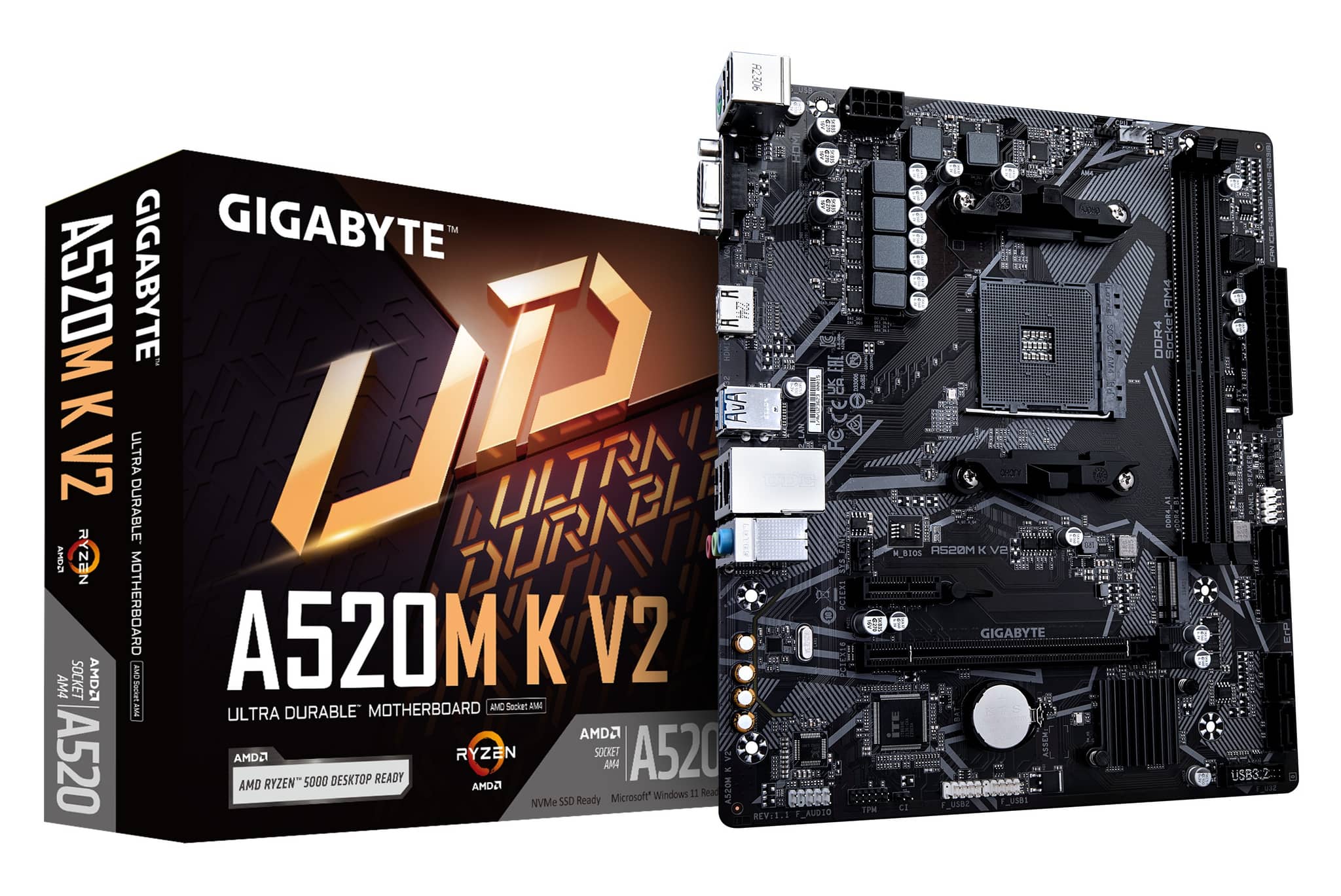 Pllakë amë Gigabyte A520M K V2 AMD - DDR4, AM4, mATX