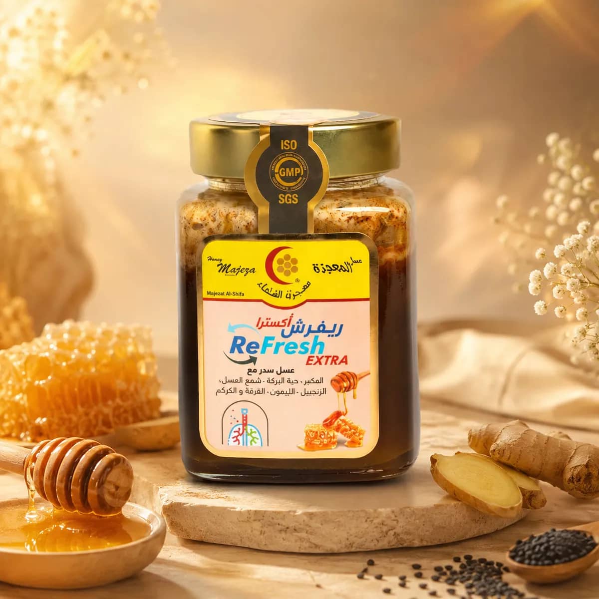 ReFresh Extra 500gr – Përzierje Natyrale me Mjaltë për Frymëmarrje të Lirë dhe Imunitet të Fortë